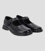 Toughees Vivianne Ladies Velcro Strap School Shoes - Black - Image 2