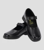 Toughees Vivianne Ladies Velcro Strap School Shoes - Black