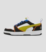 Puma Rebound V6 Lo Starblitz Jr - White-Sea Kelp-Orange Glo - Image 4