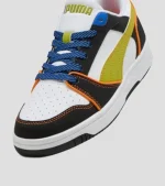 Puma Rebound V6 Lo Starblitz Jr - White-Sea Kelp-Orange Glo - Image 6