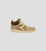 Diadora Magic Basket Demi Cut Suede Leather Sneaker - Beige Croissant