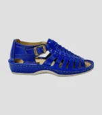 Omega Kgosi : Leather Sandal In Blue Bugatti Soft Saddle
