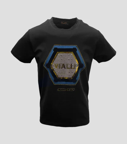 Vialli Ladder T-Shirt - Black