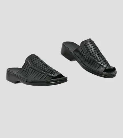 Paolo Falcone; Leather Harold; Casual Black Sandals