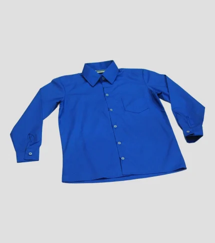 Longsleeve Raised Collar Shirt - Freedom Blue