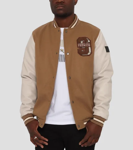 Soviet Mens Teddy - Baseball Jacket - Taupe